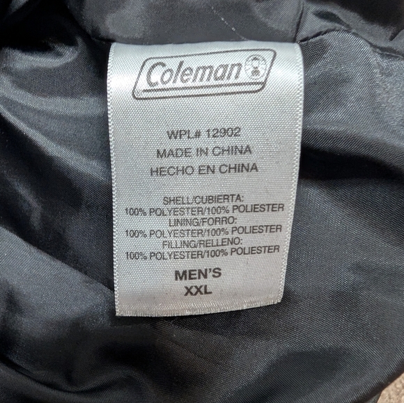 Coleman Mens Puffer Vest Black Microfiber Insulated Sherpa Collar Size XXL - Picture 9 of 11